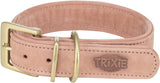Trixie hundhalsband i rent läderrosa