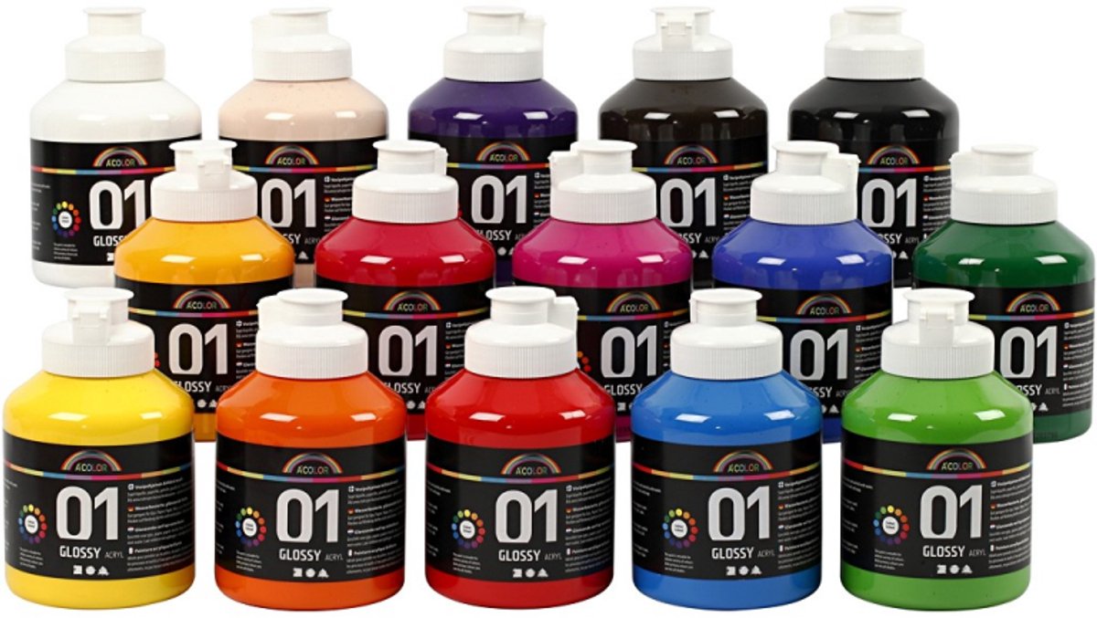 Creative Company Aceyrlverf Glossy Color Semi-trasparente, 15x500ml