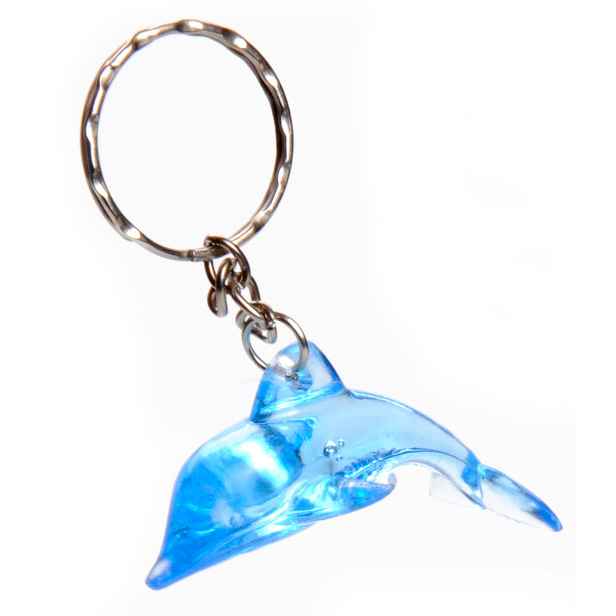 Key ring dolphin, transparent blue