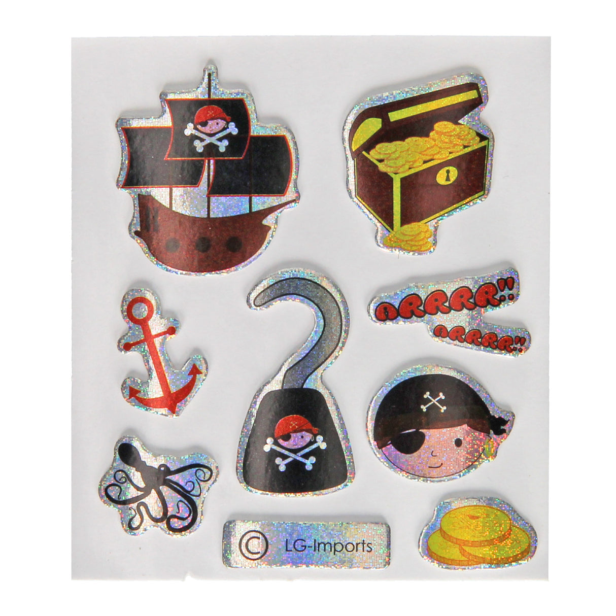 Duckiez-klistremerker pirater glitrer