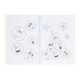 Duckiez coloring book with sticker sheet laughing face