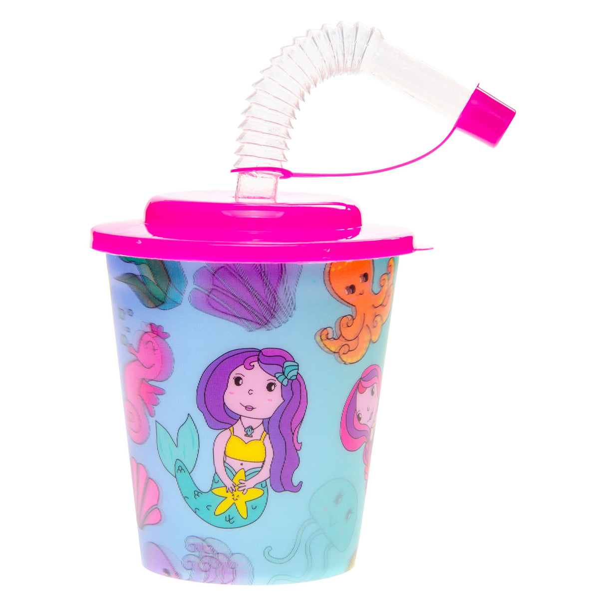 Duckiez pohár s vrchnákom a slamenou morskou pannou, 12 ks.