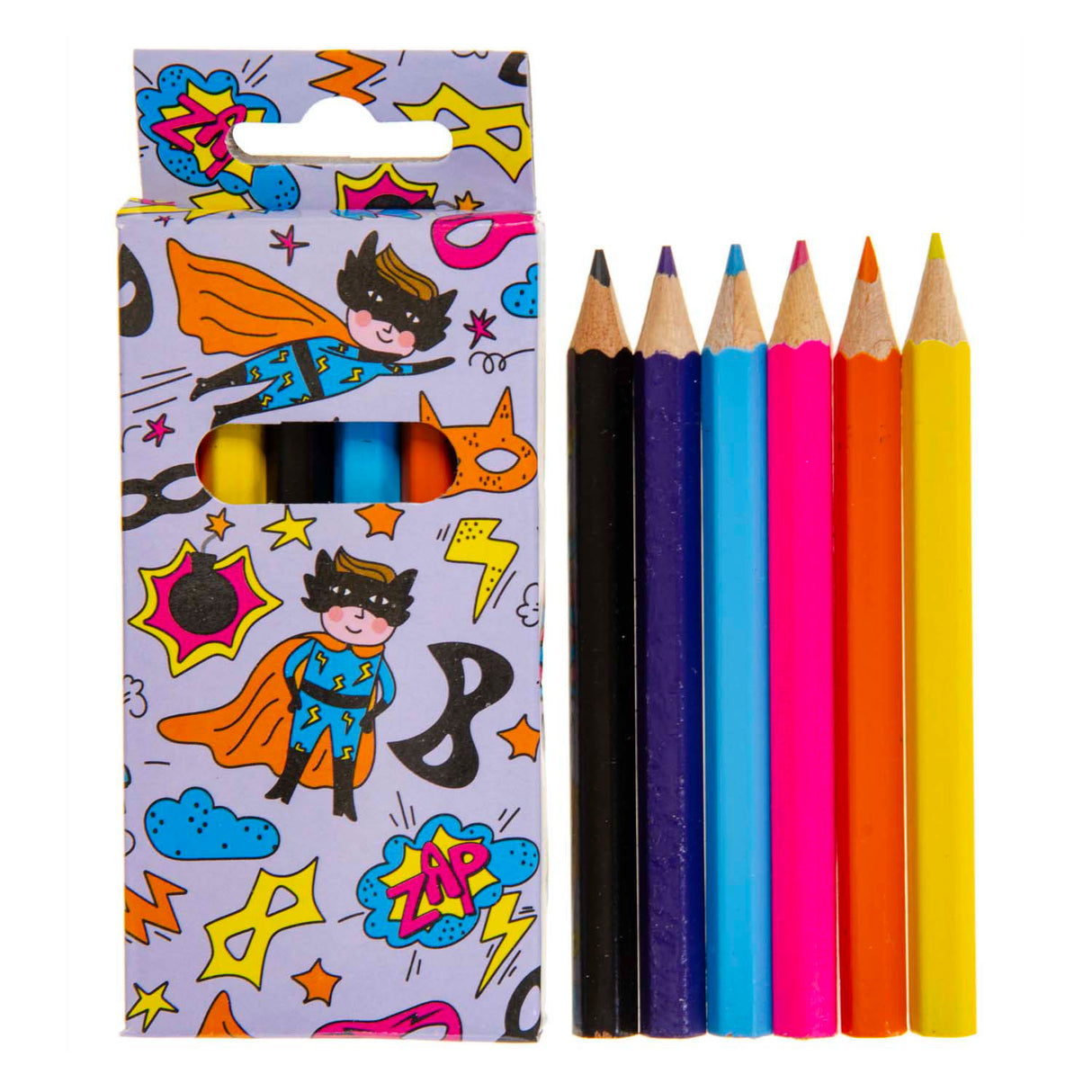 Duckiez colored pencils superhero, 6 pcs.