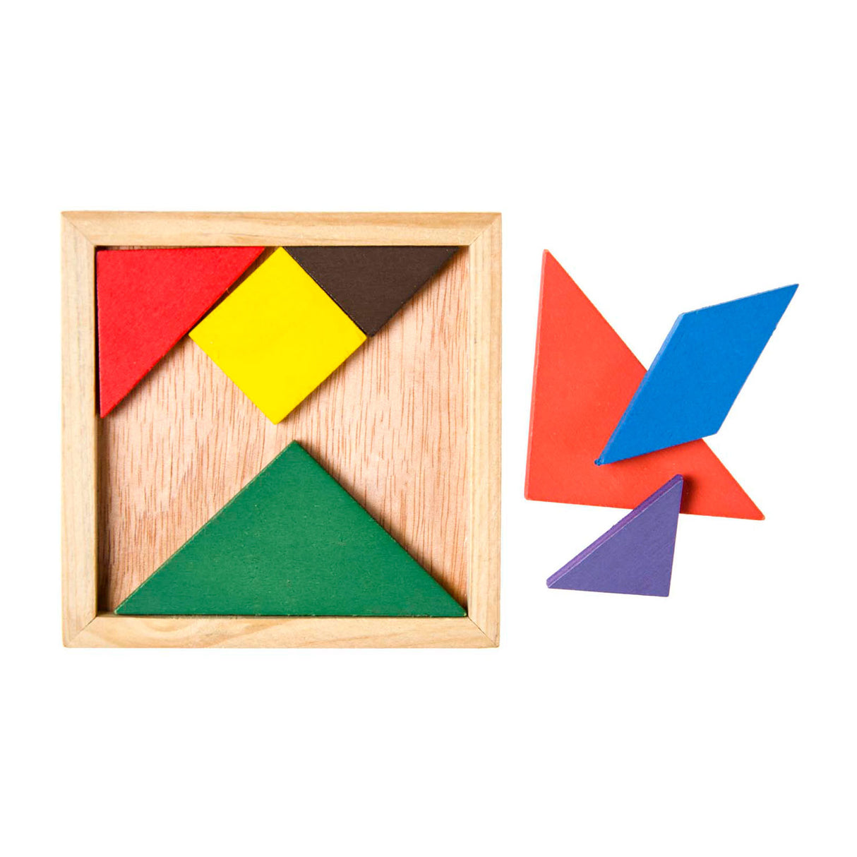 Duckiez houten tangram puzzel, 7st.
