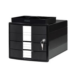 Imp filing cabinet, black, 3 drawers