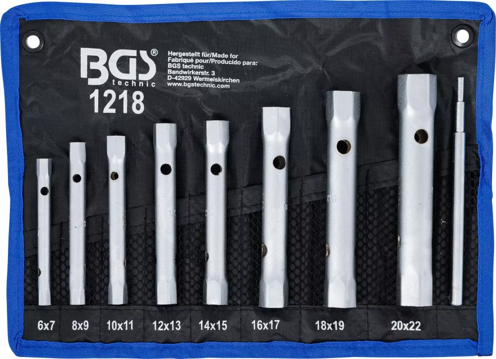 Bgs technic socket wrench set sw 6 x 7 - 20 x 22 mm 9 pcs.