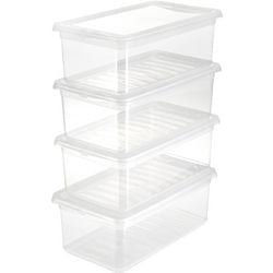 Storage box keeeper 30019 4 x 5.6 l transparent