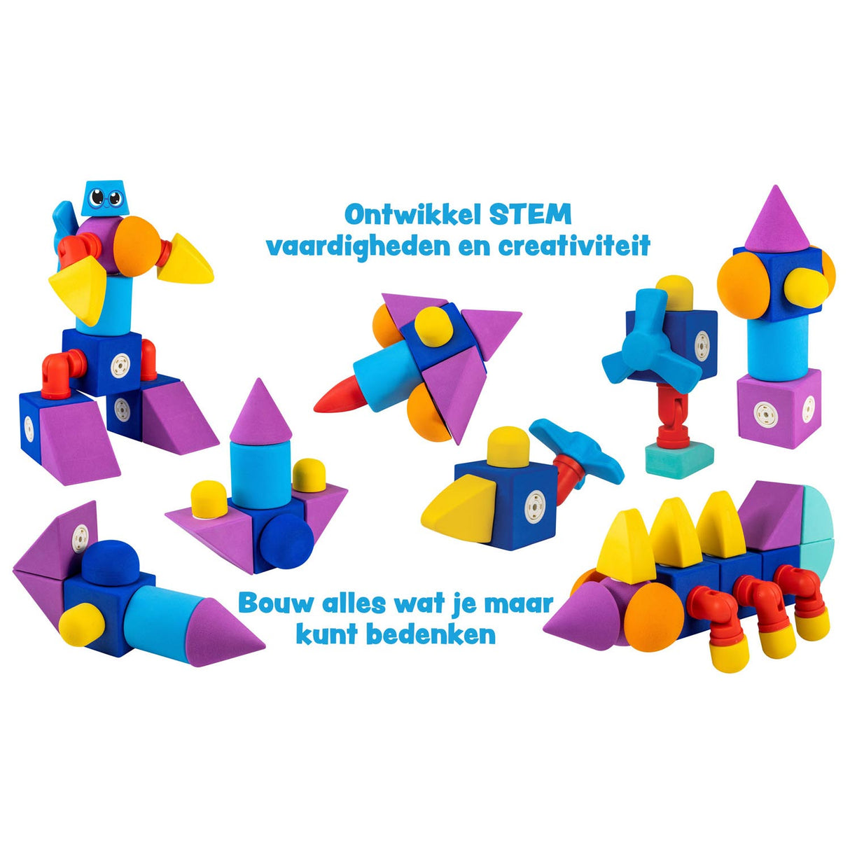 Blockaroo magnetic foam blocks robot box, 10dlg.