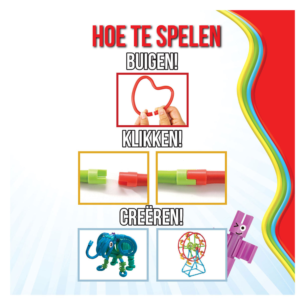 Clics spaghettiez ele-flex elefant flexibla byggstavar, 48 st.
