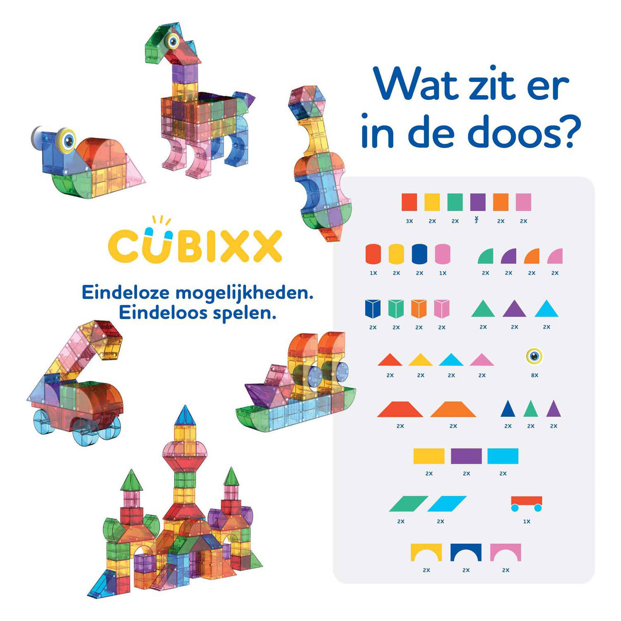 Cubixx magnetische bouwspeelgoed - 85dlg.