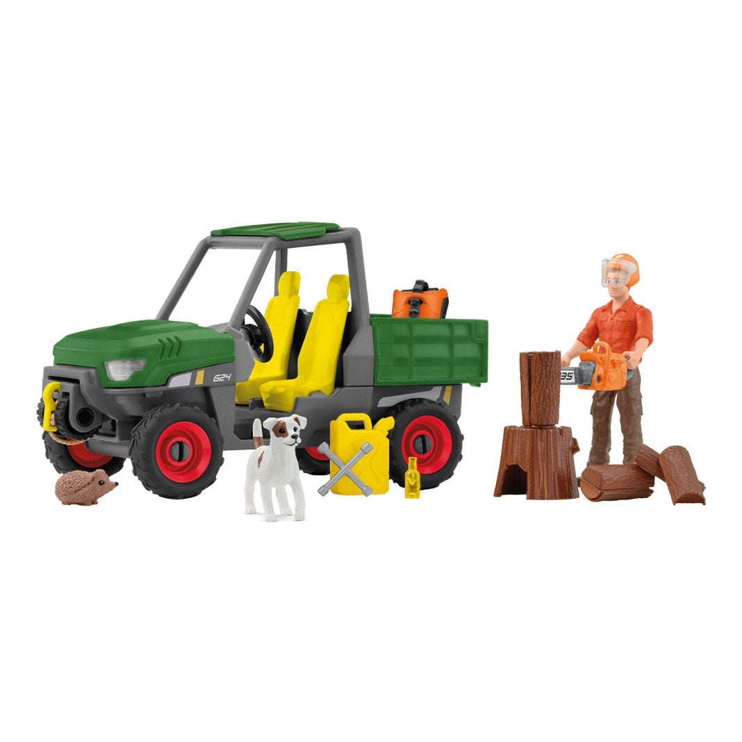 Schleich Farm World Houtzager com veículo 42659