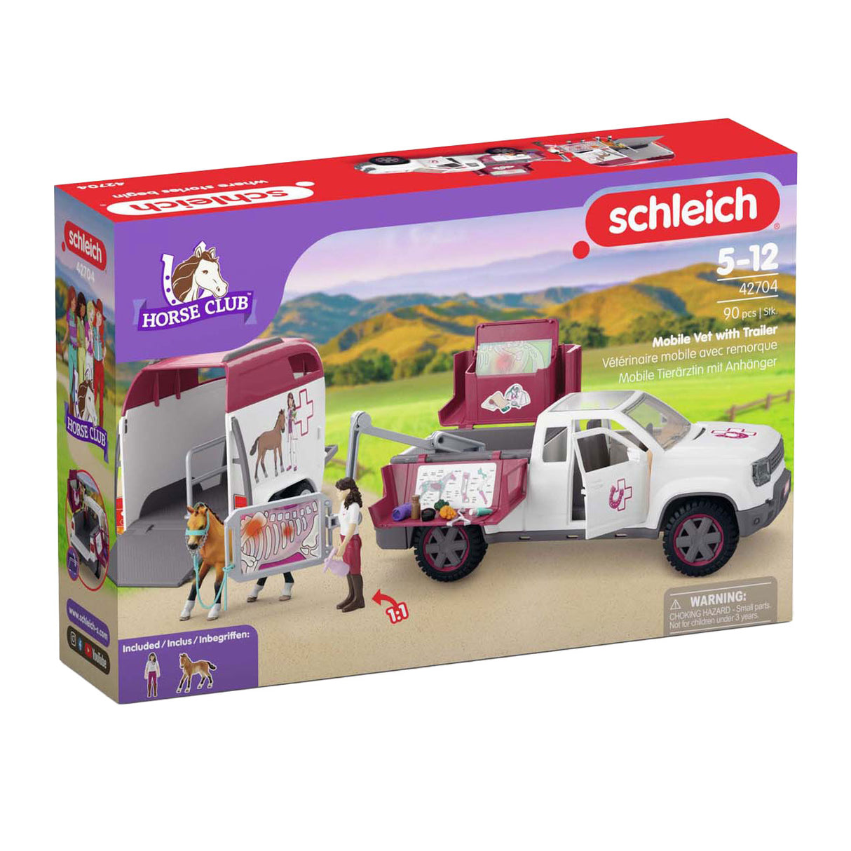 Schleich 42704 mobil állatorvos utánfutóval