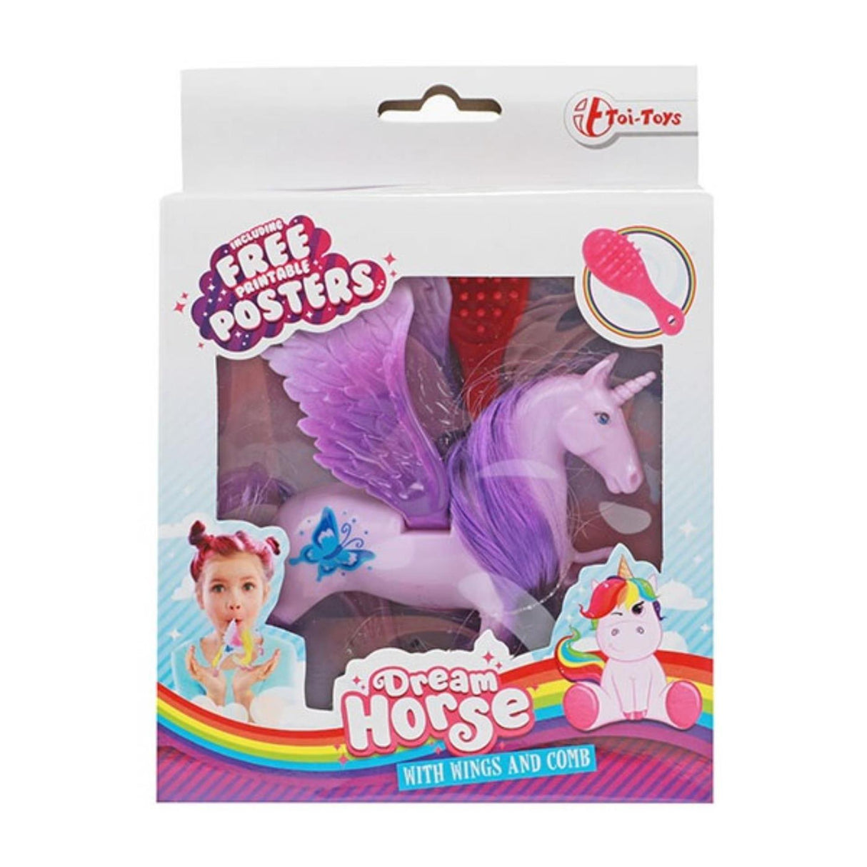 Dream Päerd Unicorn Play Figur Pegasus mat Pinsel