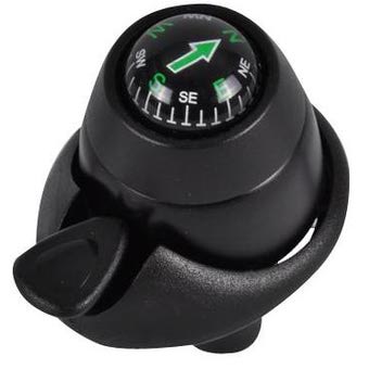 Cykelklokke med kompas 34 mm sort