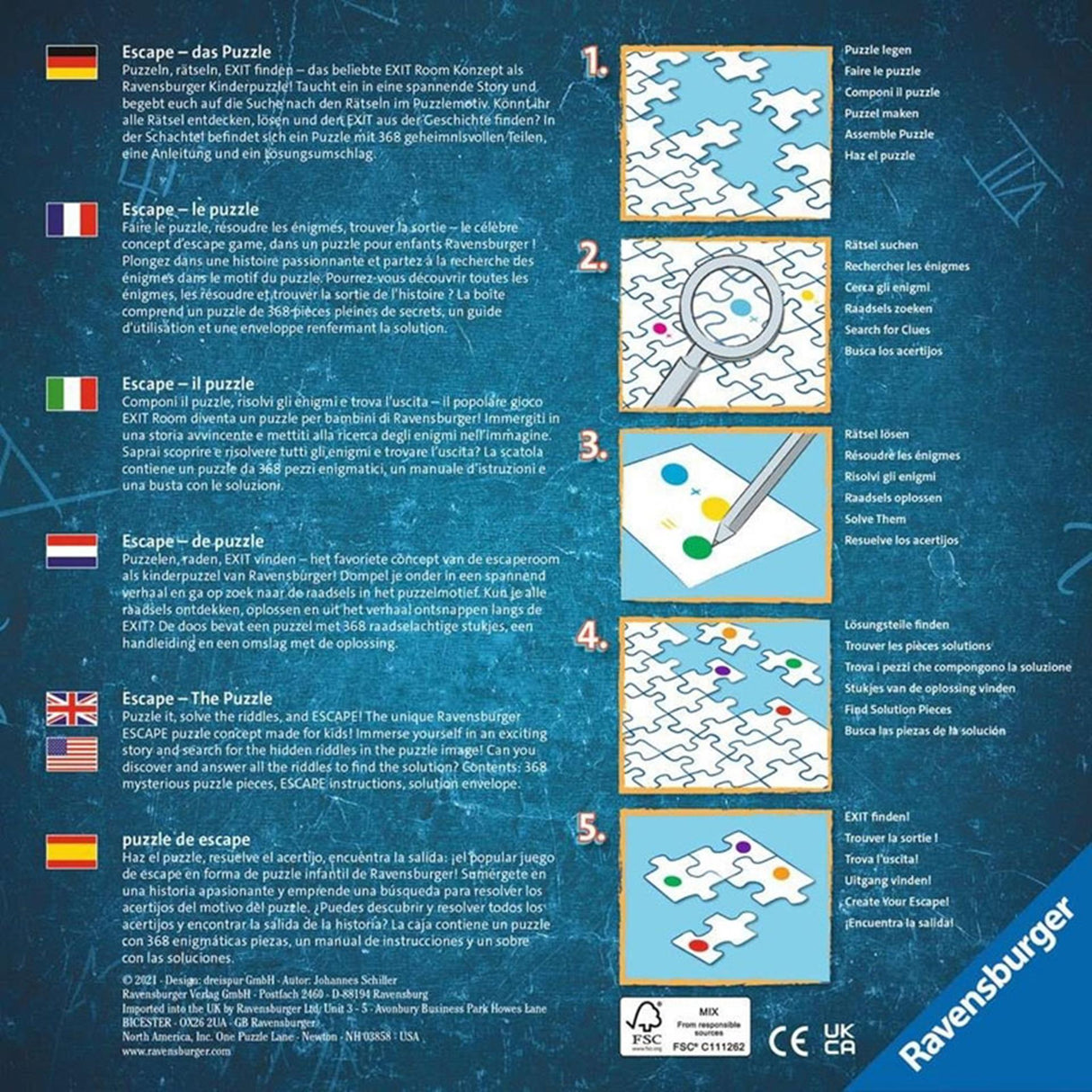 Ravensburger puzzel 368 pcs escape kids-magic forest