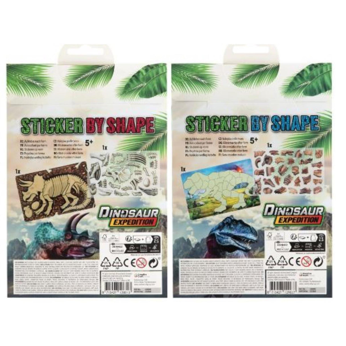 Creative craft group dino stickers on shape