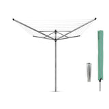 Brabantia Lift-O-Matic 60m + ground anchor + cover metallic gray