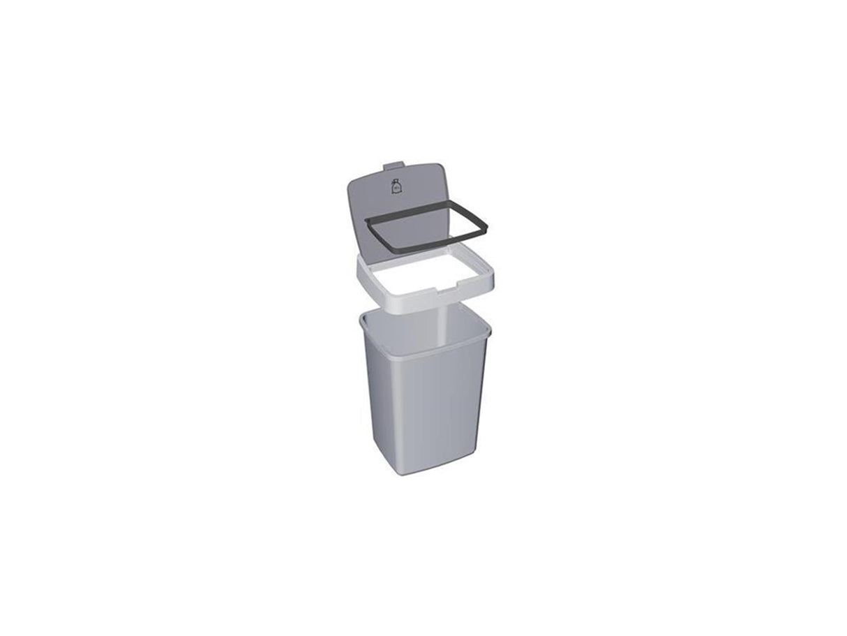 Sunware delta waste bin with lid 25l silver gray