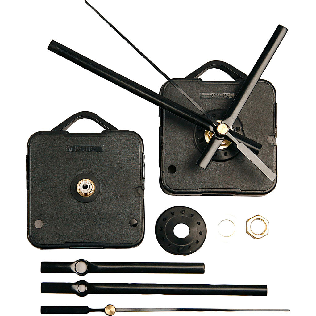Creative company clock parts and movements, max. distance 3 mm, black, 1 set