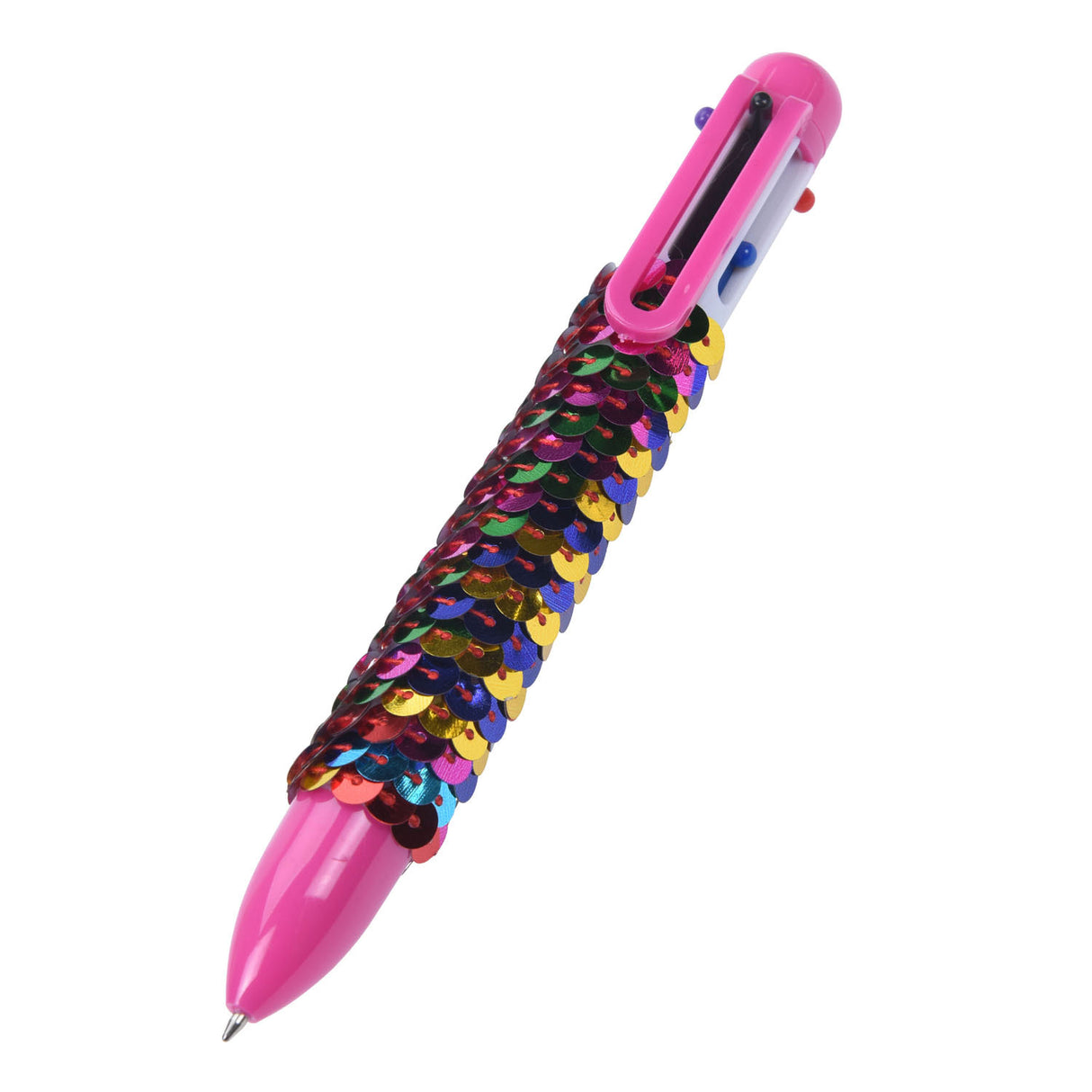 Multi-coloured pen with sequins