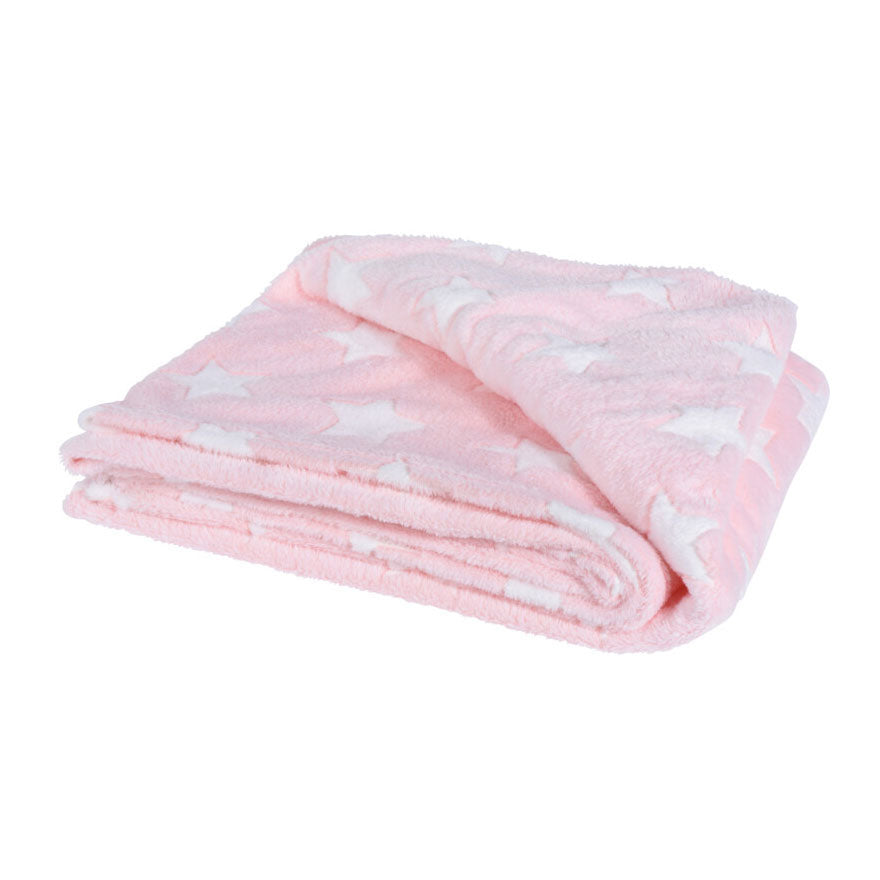 Fleece tæppe lyserød