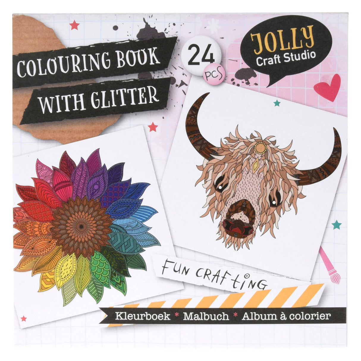 Malbuch mit Glitzer