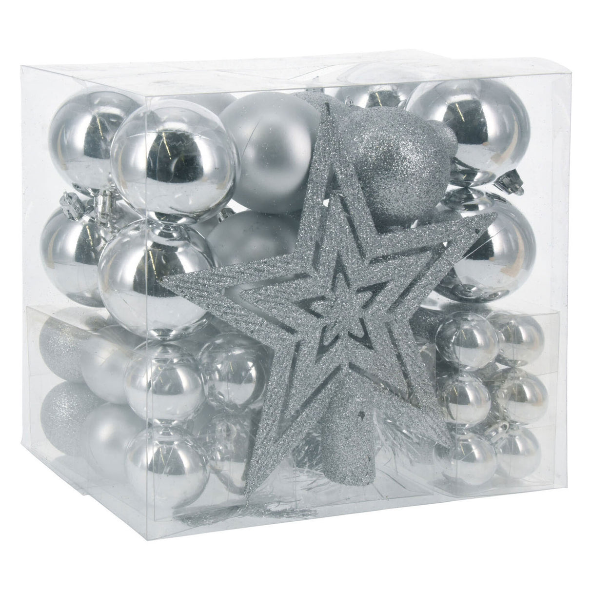 Christmas balls set with peak silver, 54st.