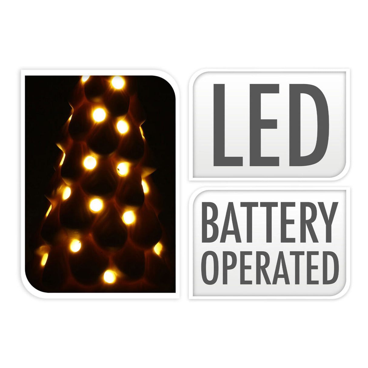 Albero di Natale in porcellana con LED, set di 6 pezzi