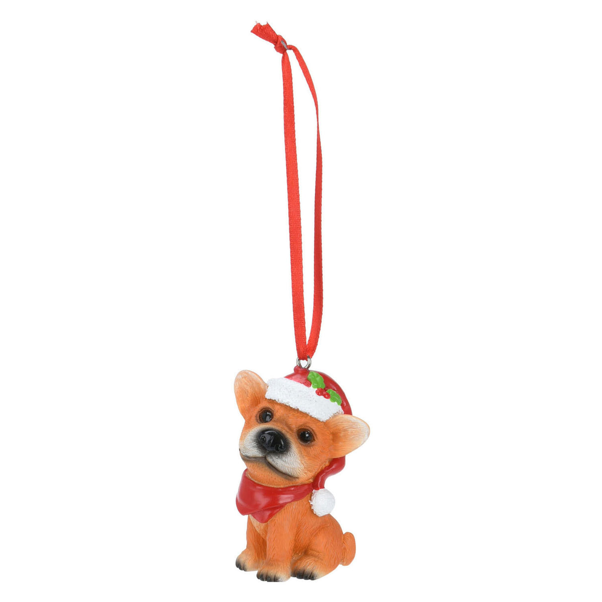 Julebøjlehund med julemanden, sæt med 12 stykker