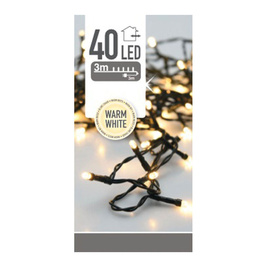 Éclairage LED extérieur 40 LED - blanc chaud, 300 cm