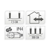 Éclairage LED extérieur 40 LED - blanc chaud, 300 cm