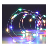 LED light string silver wire, 195cm - colored
