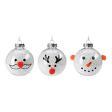 Christmas bauble snowman 8cm, set of 12 pieces