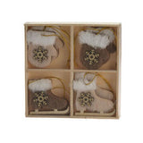 Wooden hanging decoration set, 8st.