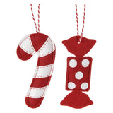 Christmas hangers felt candy, set of 12