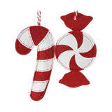 Christmas hangers felt candy, set of 12