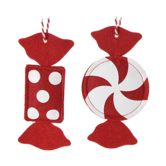 Christmas hangers felt candy, set of 12
