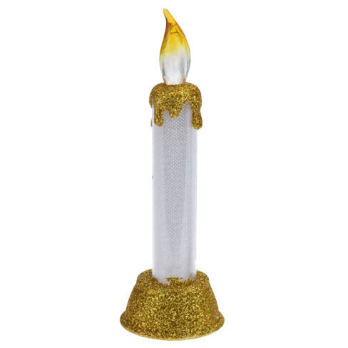 Candela a LED con glitter di Natale, 15 cm.