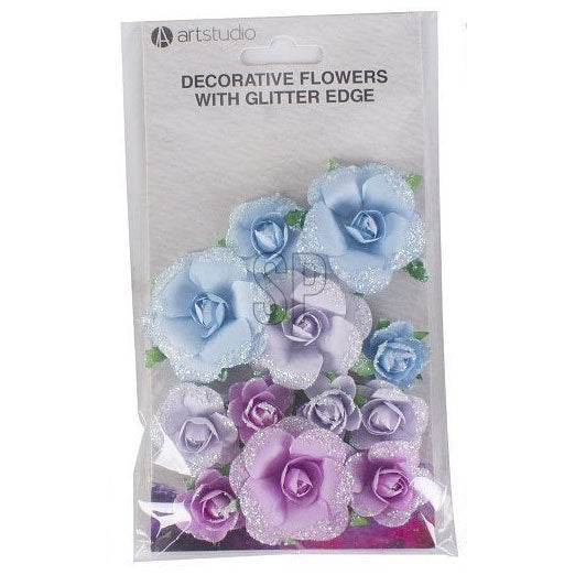 Pabeier Blummen mam Glitter