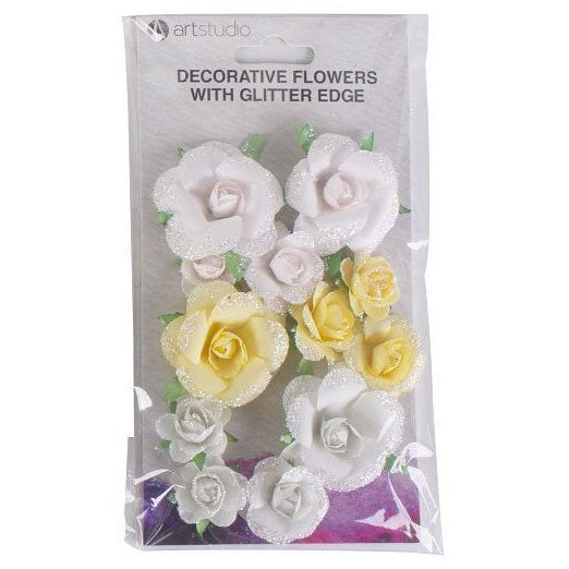 Pabeier Blummen mam Glitter
