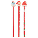 Pencil with Gum Christmas, 3st.