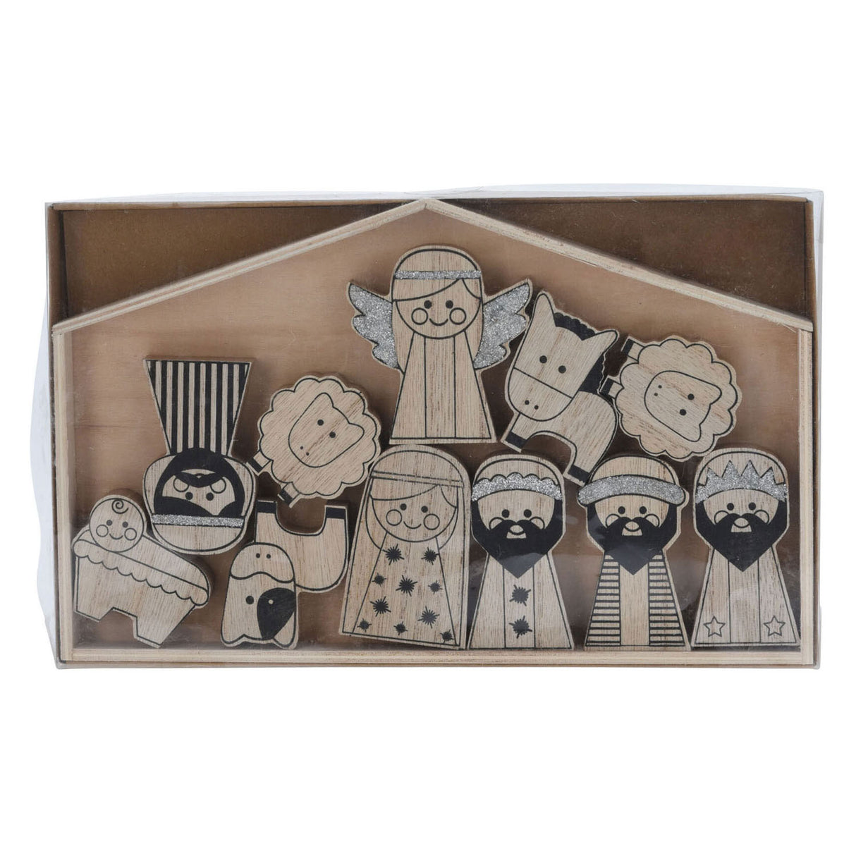 Children's nativity scene wood, 11dlg.