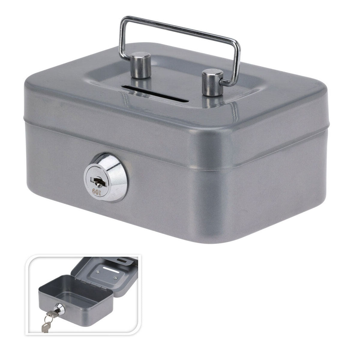 Caixa de dinheiro de metal com slot