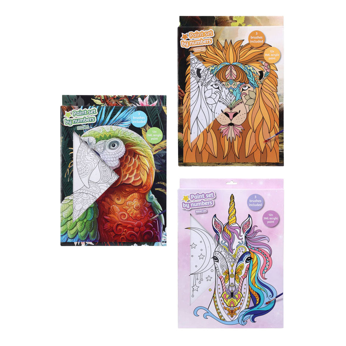 Painting set animal paints at number, 16dlg.