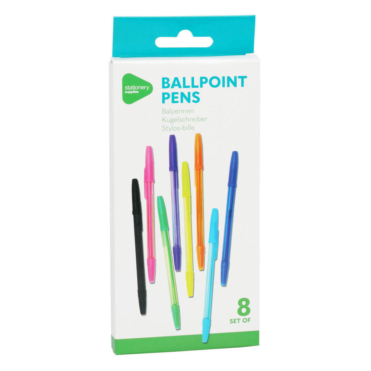 Ballpoint pens in 8 colors, 8th.