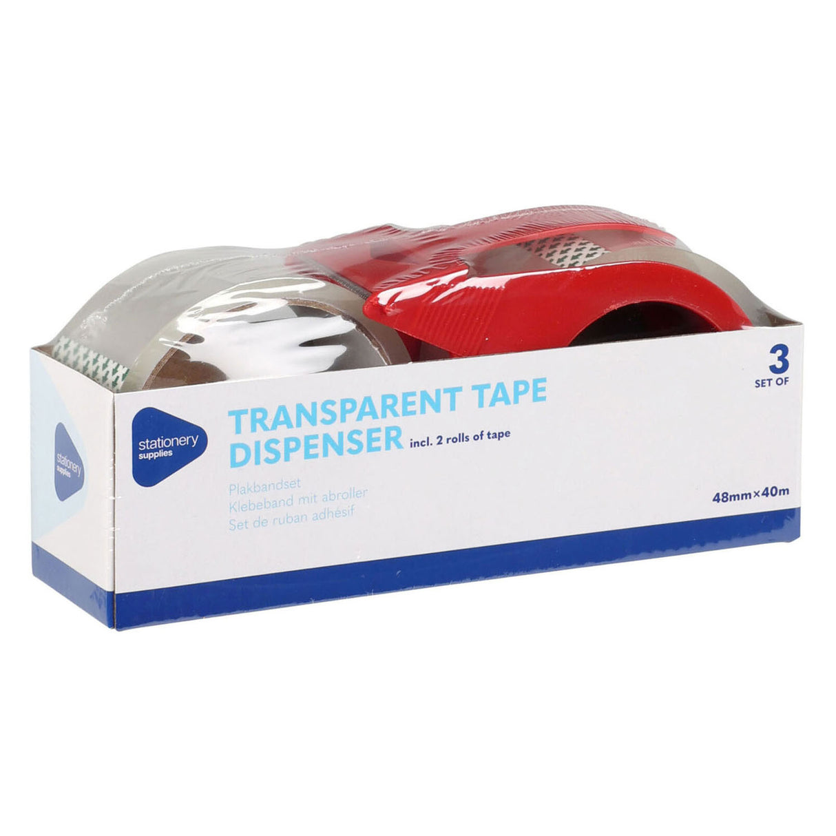 Adhesive tape holder with 2 adhesive tape rolls