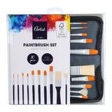 Gouache brush set in storage bag. 10 pcs.