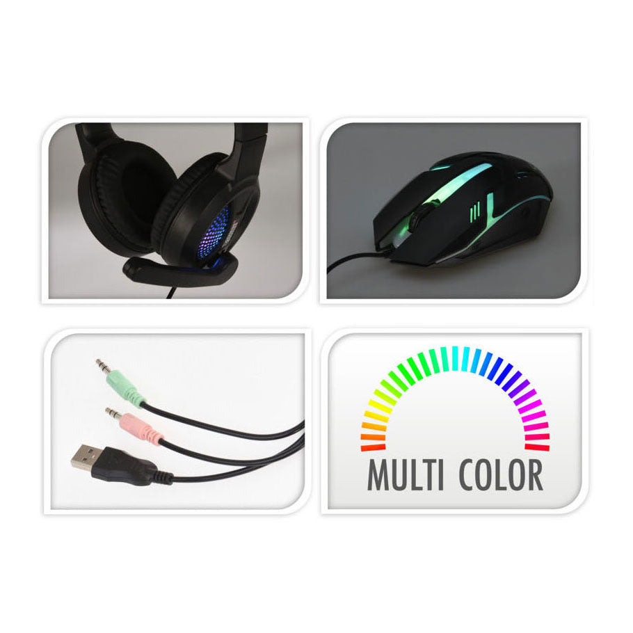 Gaming set mouse keyboard headphones 3in1