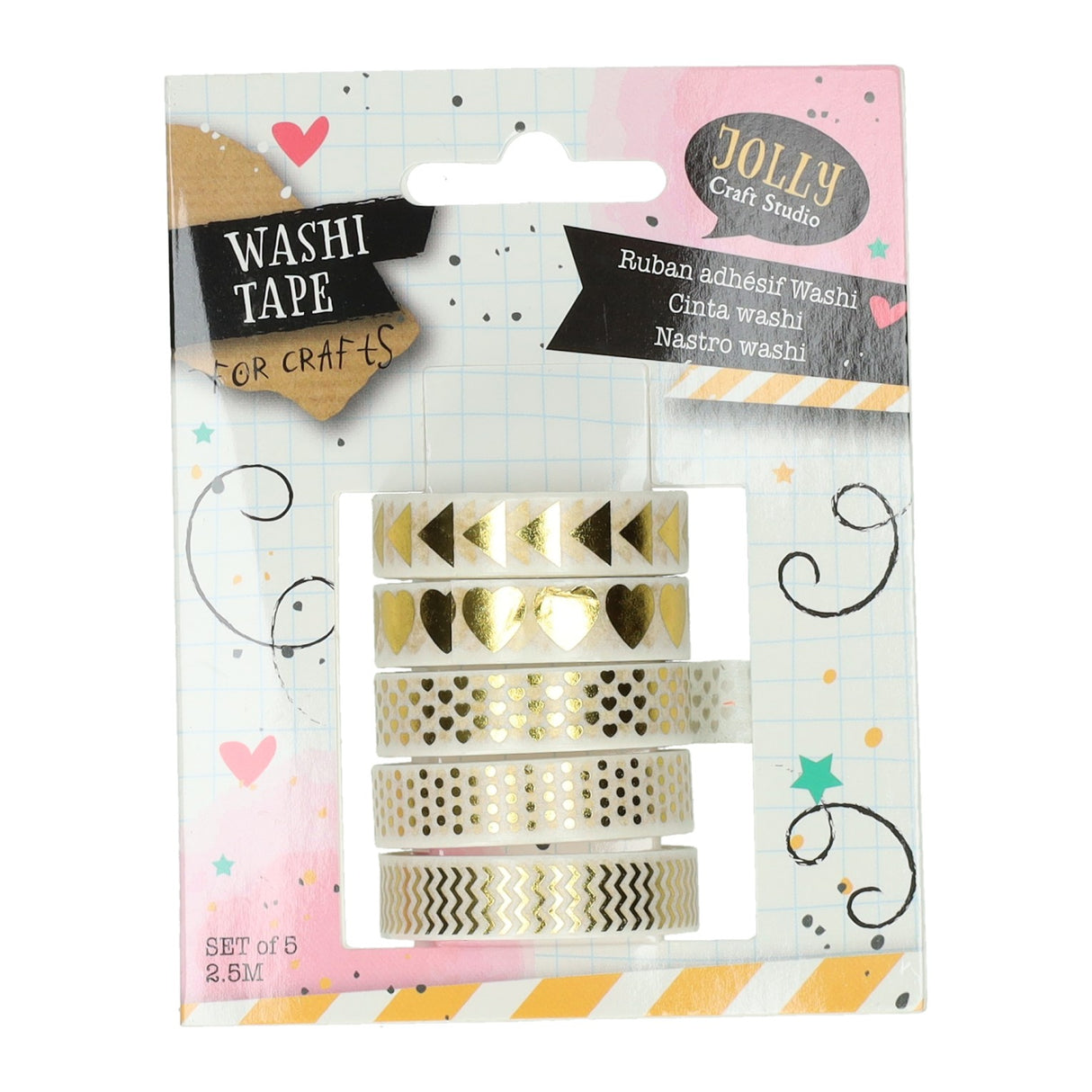 Klebeband Washi -Papier, Set von 5