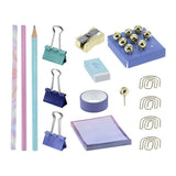 Stationery set gold purple, 22 pcs.